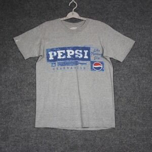 Vintage Mens Pepsi Generation Graphic‎ T Shirt Size S/M Gray Retro Streetwear